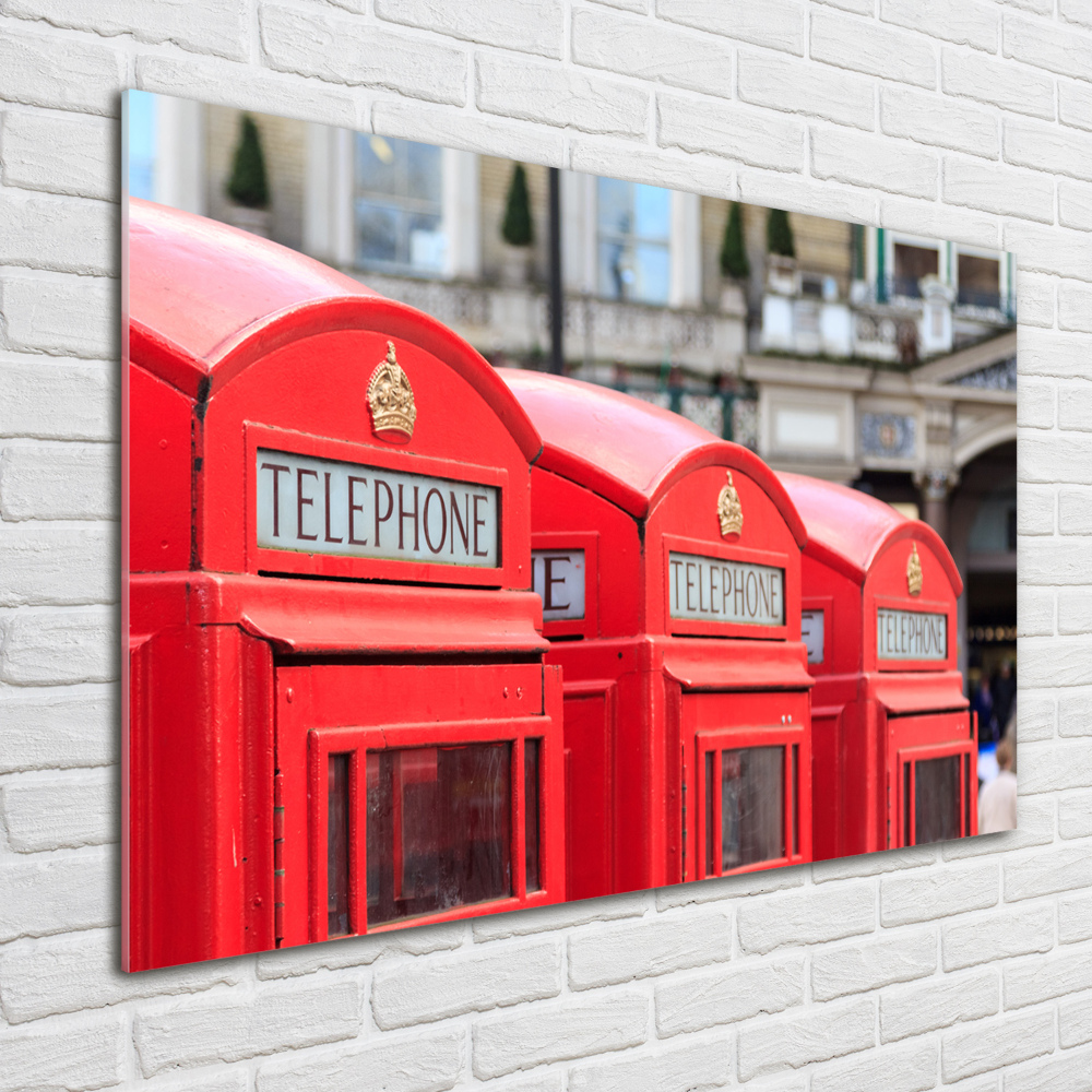 Tableau photo sur verre Cabine téléphonique