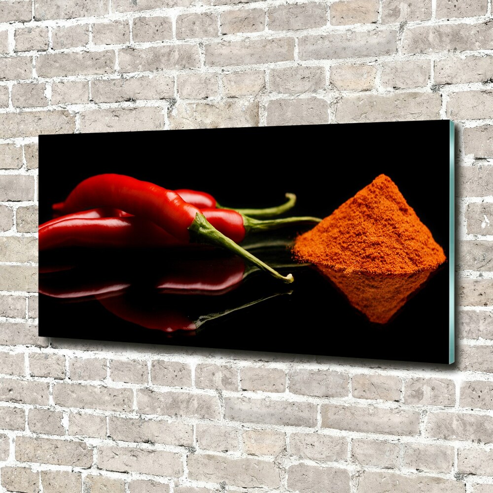 Tableau photo sur verre Piment et cayenne