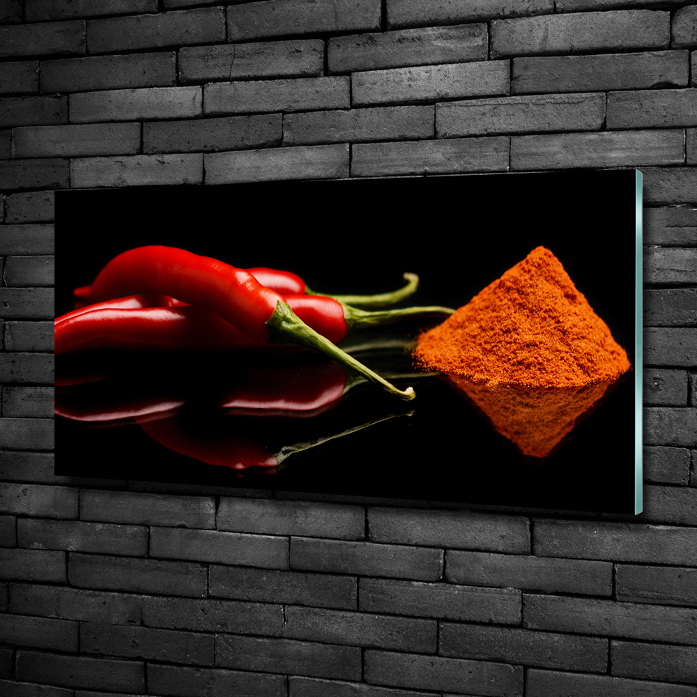 Tableau photo sur verre Piment et cayenne