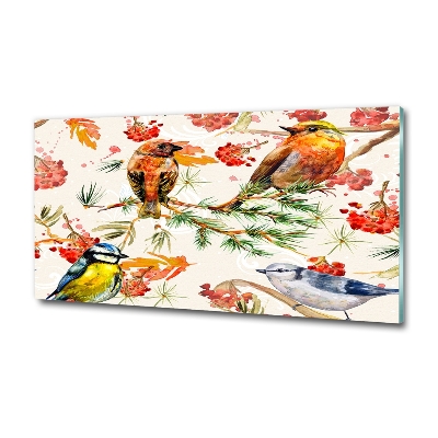 Tableau photo sur verre Conifères et oiseaux