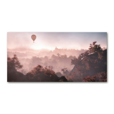 Tableau photo sur verre Ballon au-dessus de la forêt