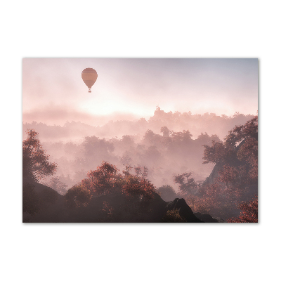 Tableau photo sur verre Ballon au-dessus de la forêt