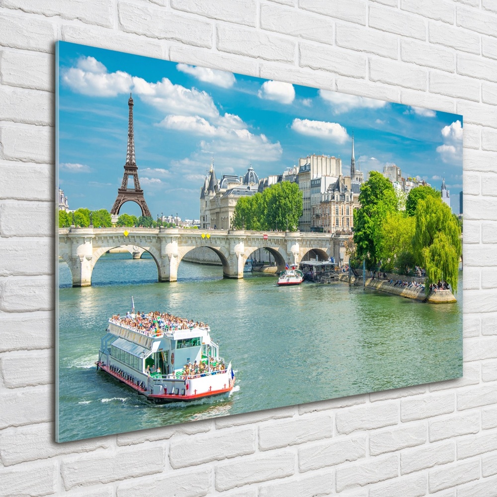 Tableau imprimé sur verre Seine Paris