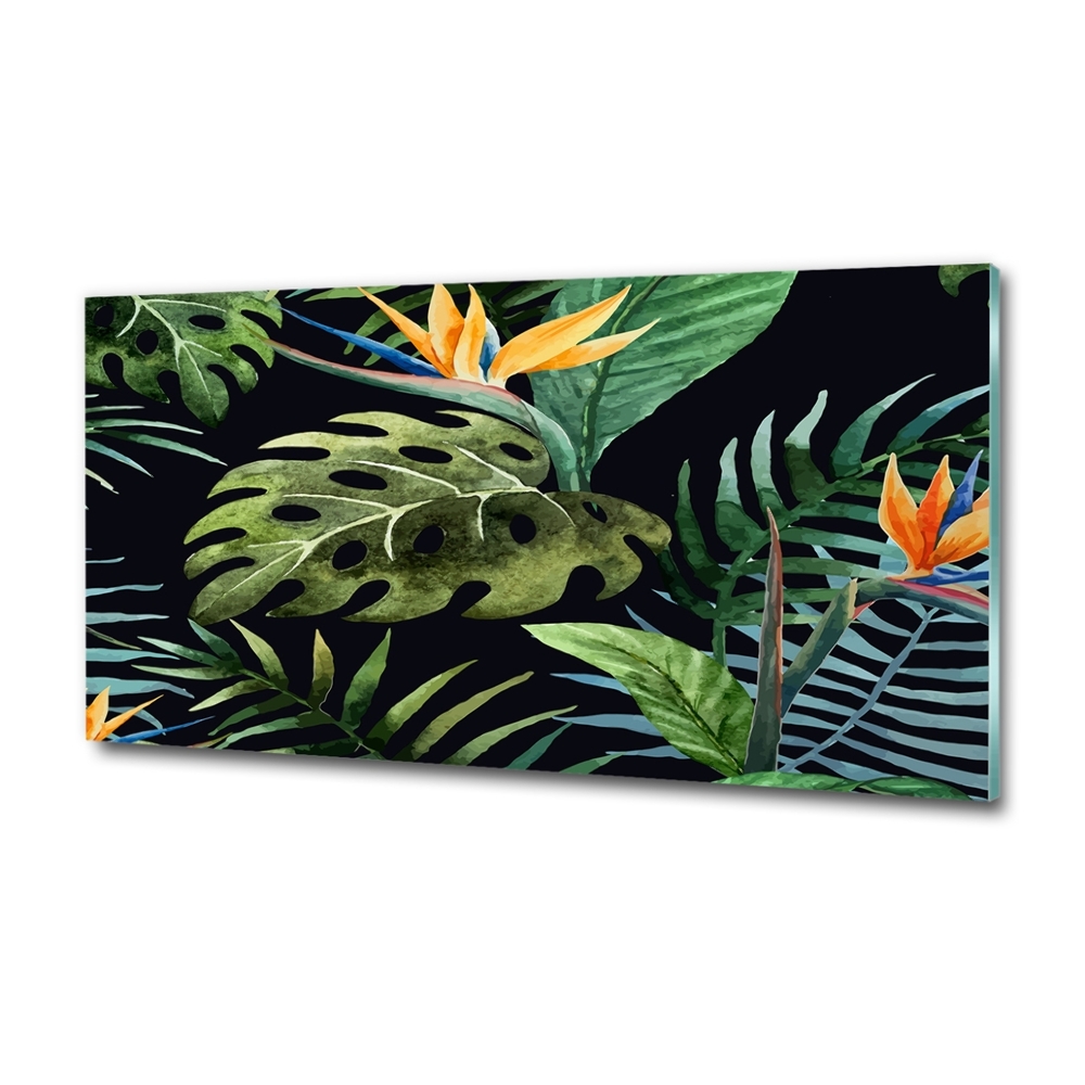 Tableau en verre Fleurs tropicales