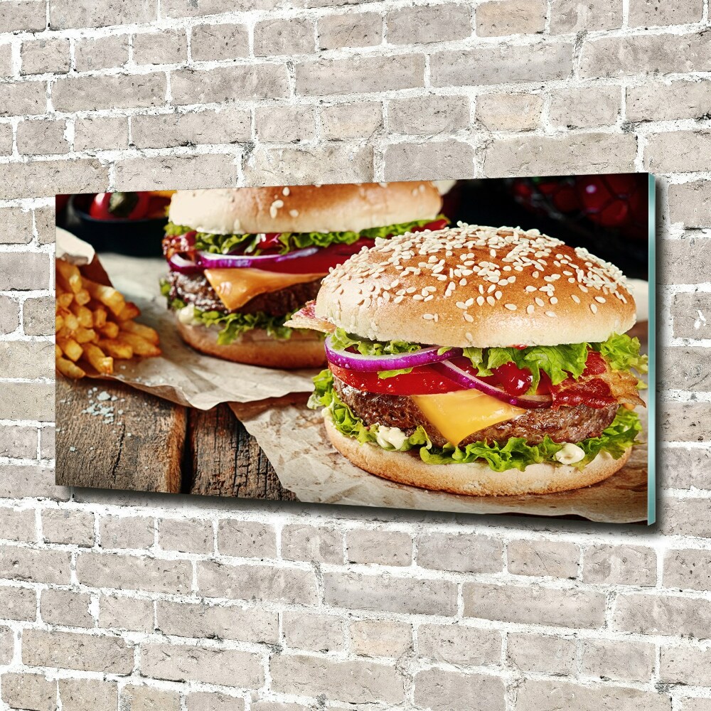 Tableau sur verre Hamburger