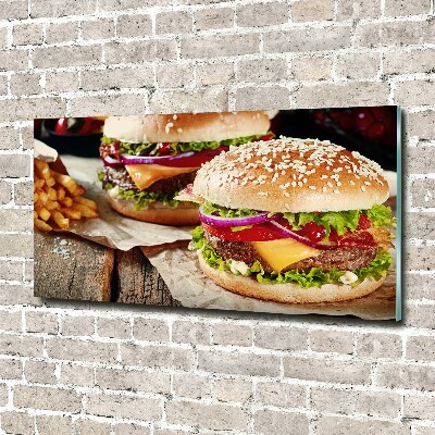 Tableau sur verre Hamburger