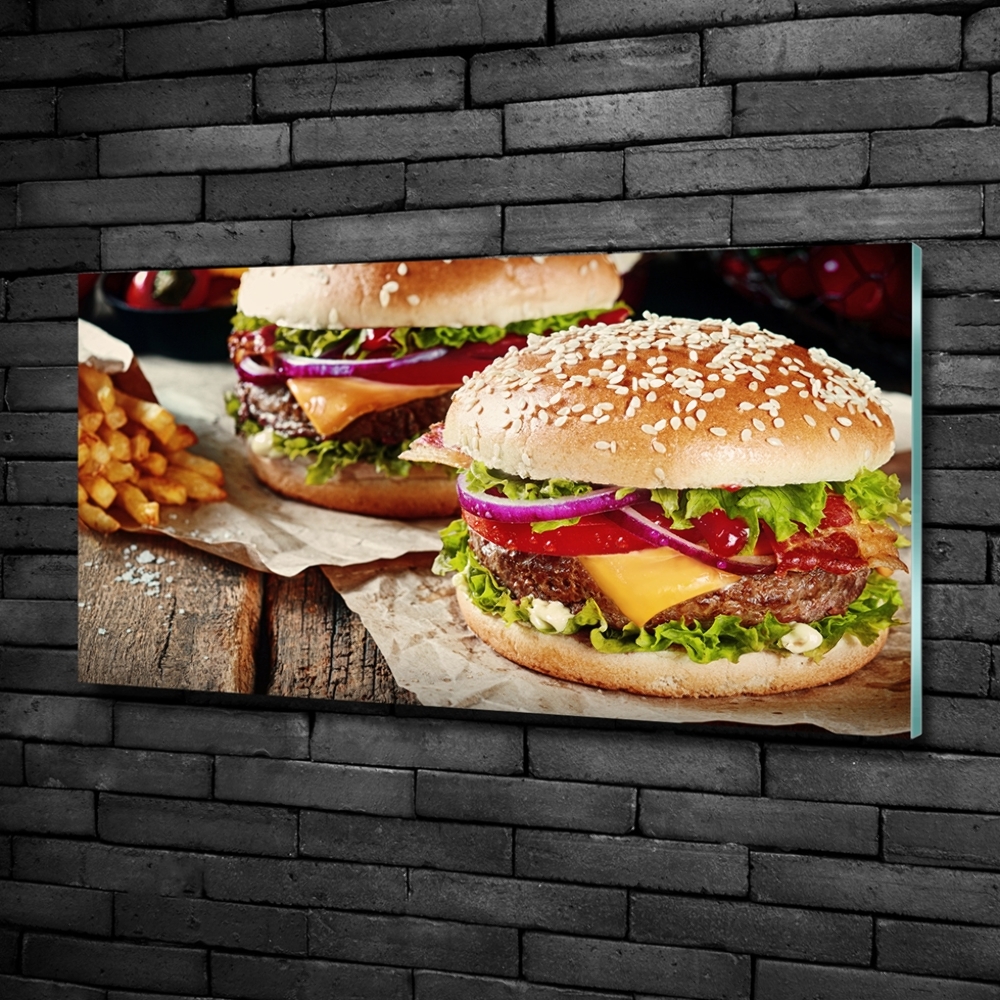 Tableau sur verre Hamburger