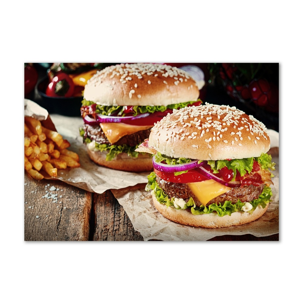 Tableau sur verre Hamburger