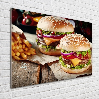 Tableau sur verre Hamburger