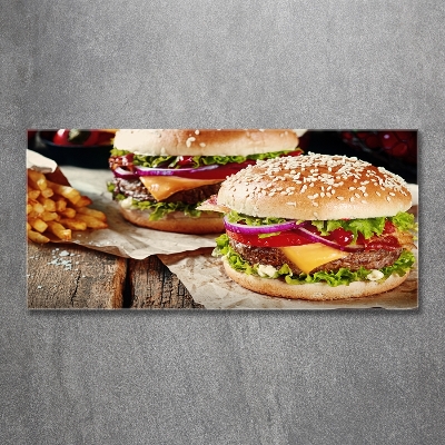 Tableau sur verre Hamburger