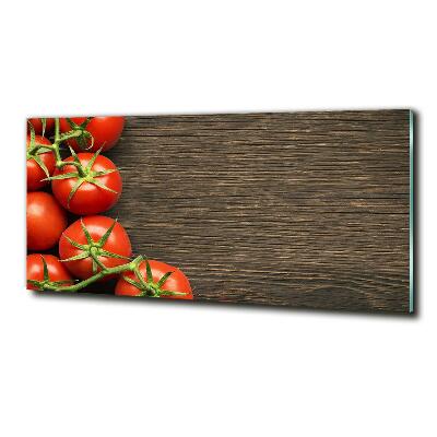 Tableau photo sur verre Tomates sur bois