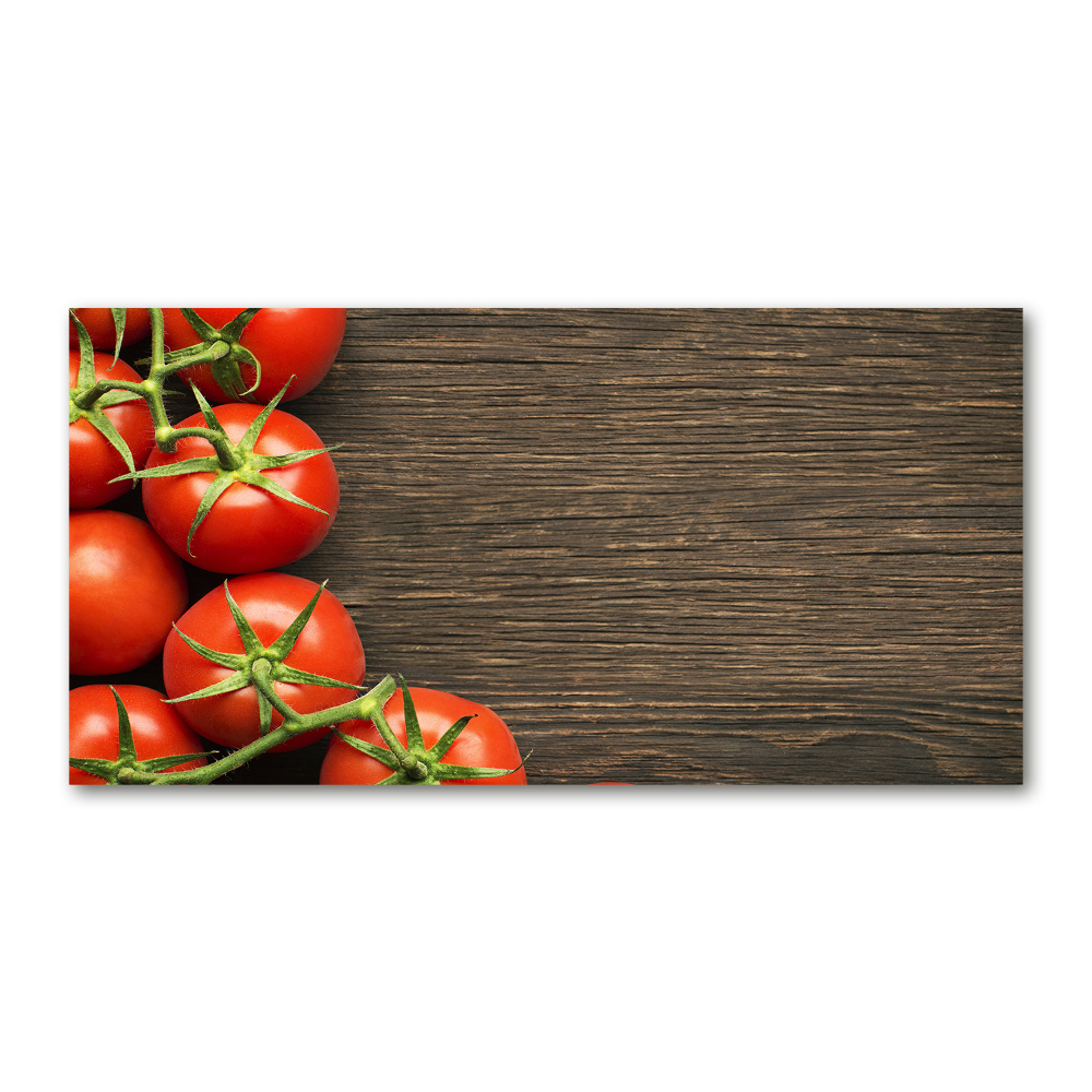 Tableau photo sur verre Tomates sur bois