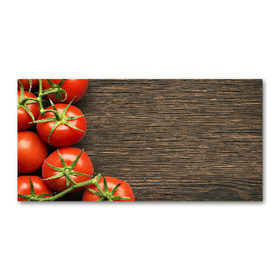 Tableau photo sur verre Tomates sur bois