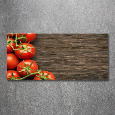 Tableau photo sur verre Tomates sur bois