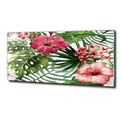 Tableau sur verre Fleurs tropicales