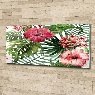 Tableau sur verre Fleurs tropicales