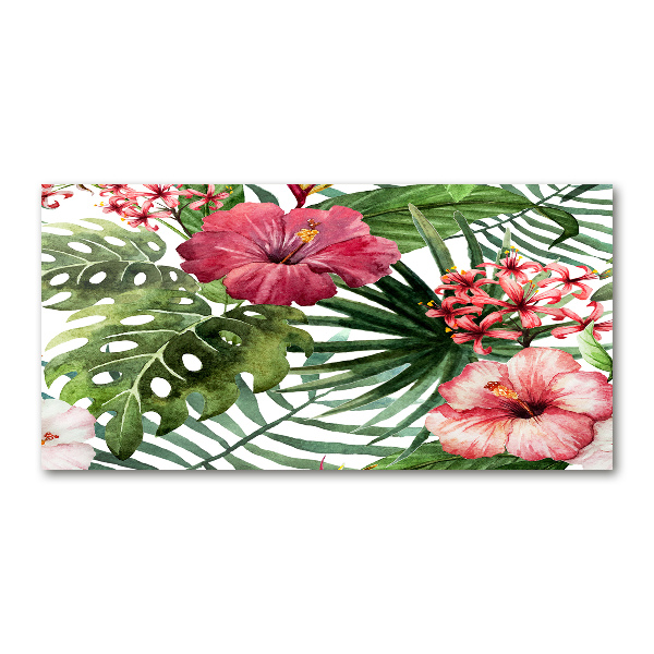 Tableau sur verre Fleurs tropicales