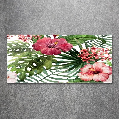 Tableau sur verre Fleurs tropicales