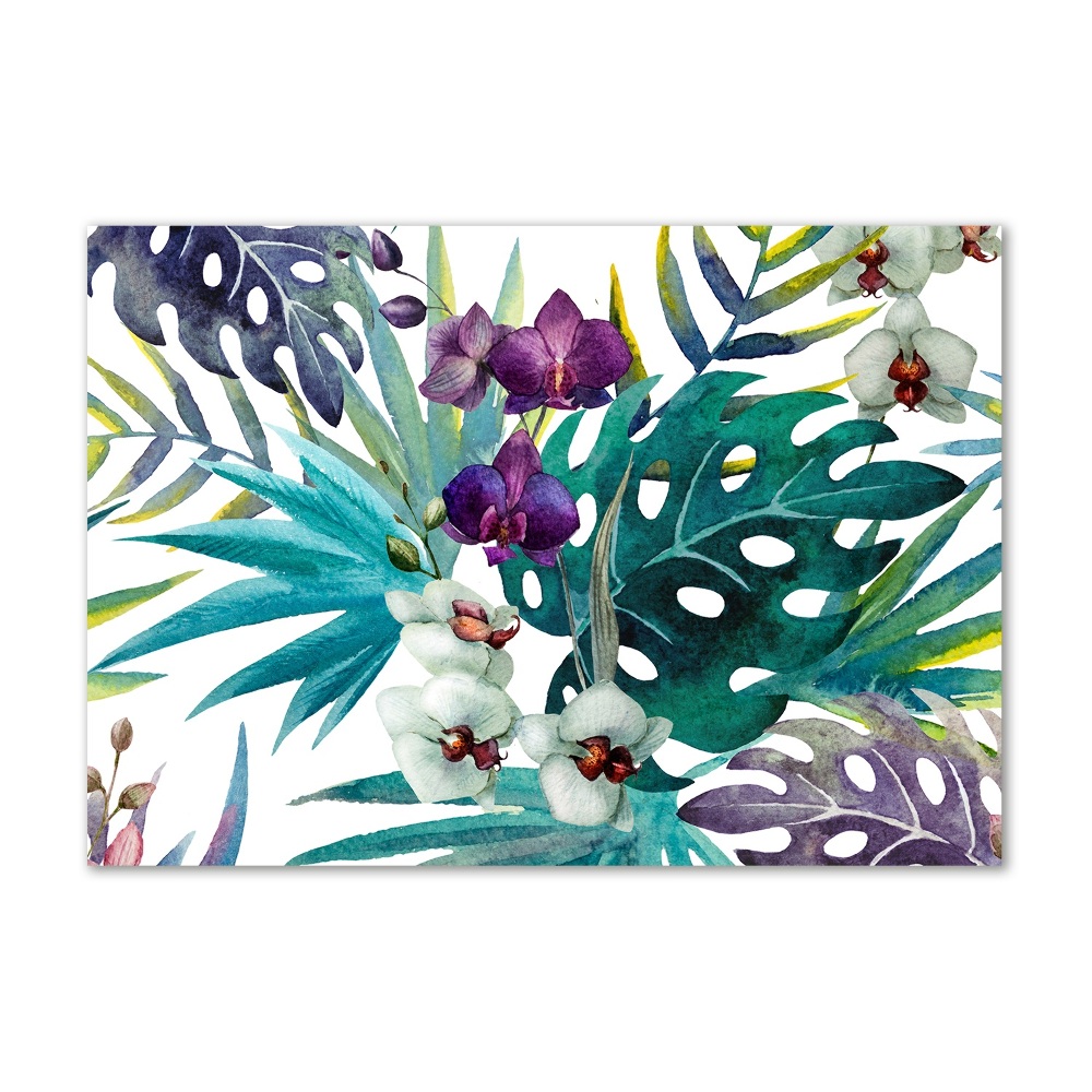 Tableau en verre Les fleurs exotiques