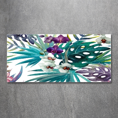 Tableau en verre Les fleurs exotiques