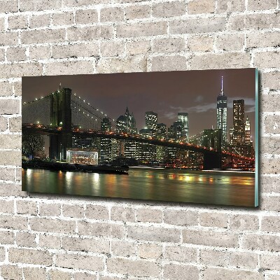 Tableau verre imprimé New York la nuit