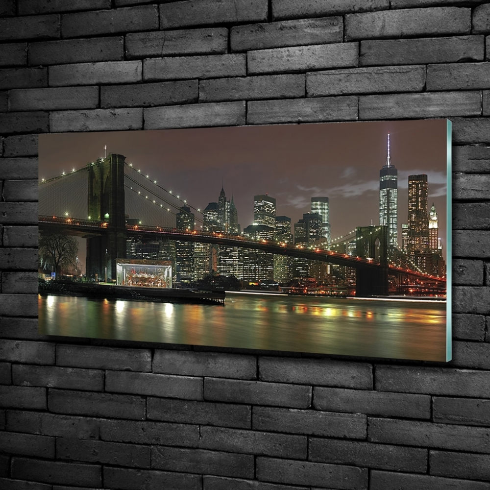 Tableau verre imprimé New York la nuit