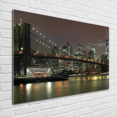 Tableau verre imprimé New York la nuit