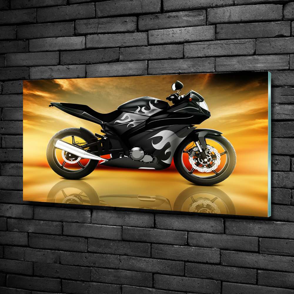 Tableau photo sur verre Moto