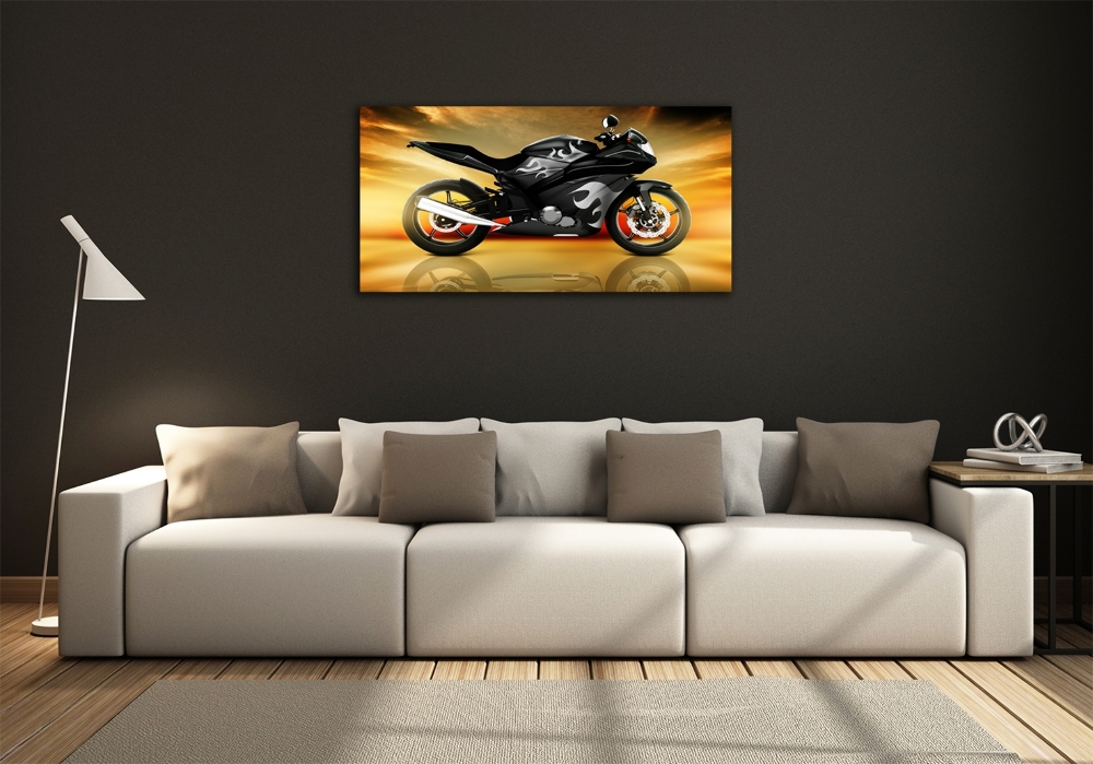 Tableau photo sur verre Moto