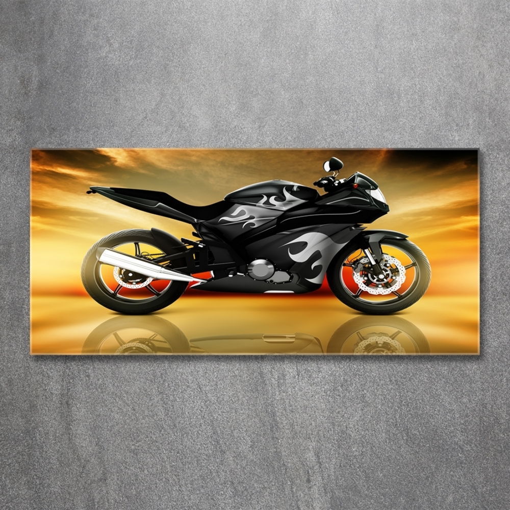 Tableau photo sur verre Moto