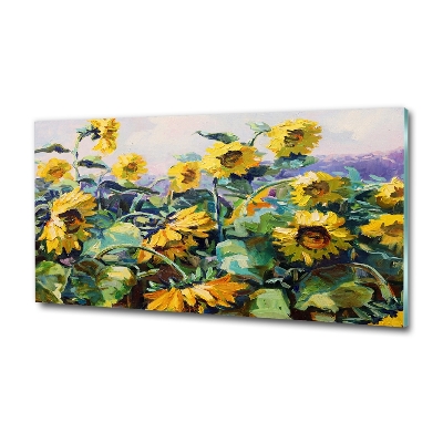 Tableau imprimé sur verre Tournesols