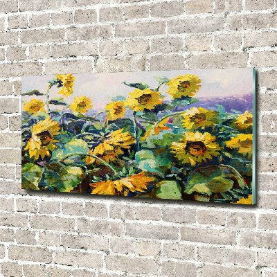 Tableau imprimé sur verre Tournesols