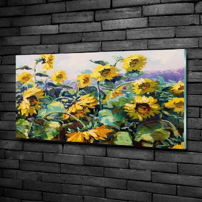 Tableau imprimé sur verre Tournesols