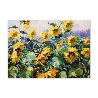 Tableau imprimé sur verre Tournesols