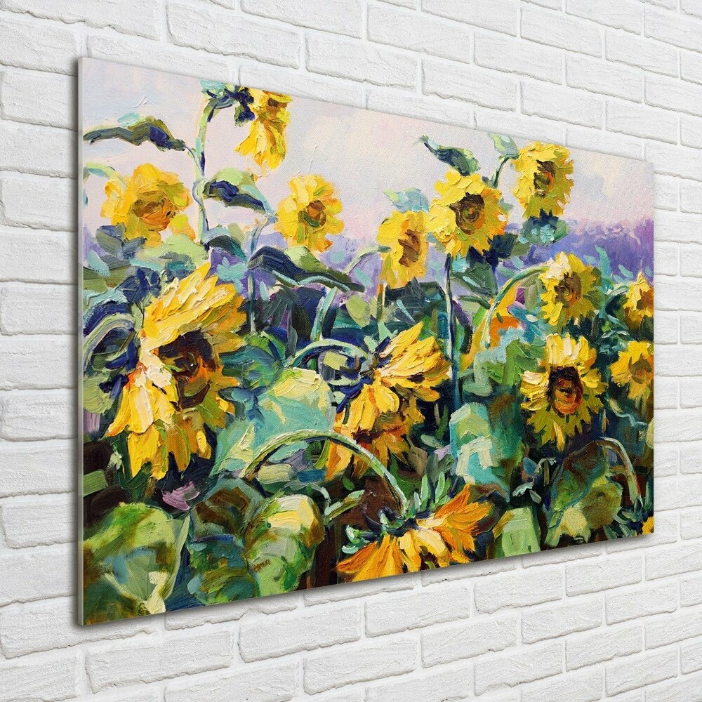 Tableau imprimé sur verre Tournesols