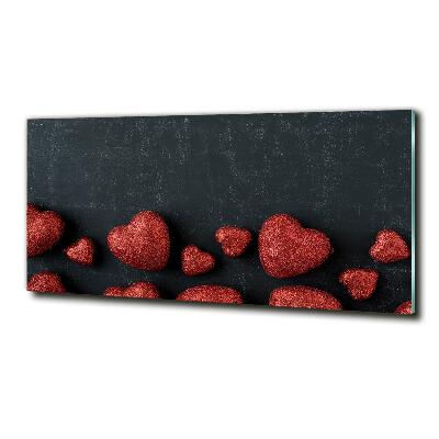 Tableau photo sur verre Coeurs sur un tableau noir