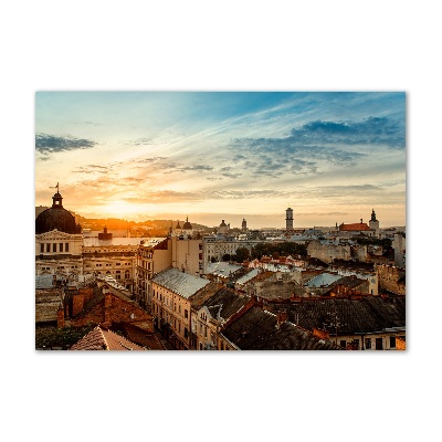 Tableau photo sur verre Lever de soleil à Lviv