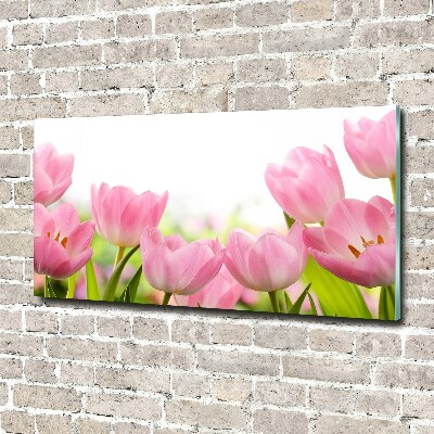 Tableau en verre Tulipes roses