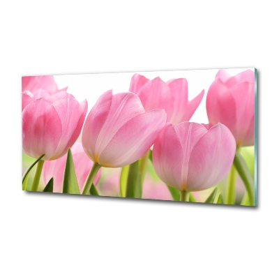 Tableau sur verre Tulipes roses