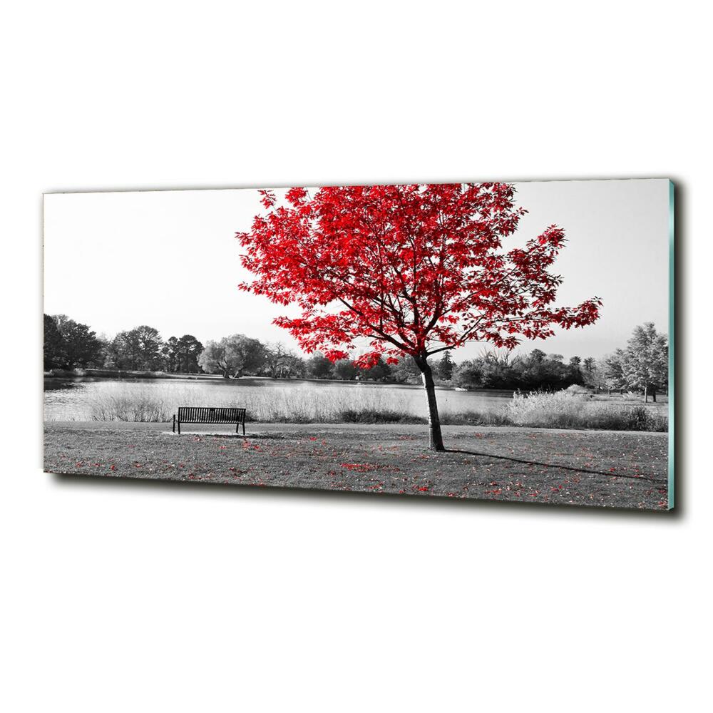 Tableau en verre Arbre rouge