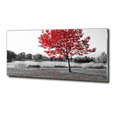 Tableau en verre Arbre rouge