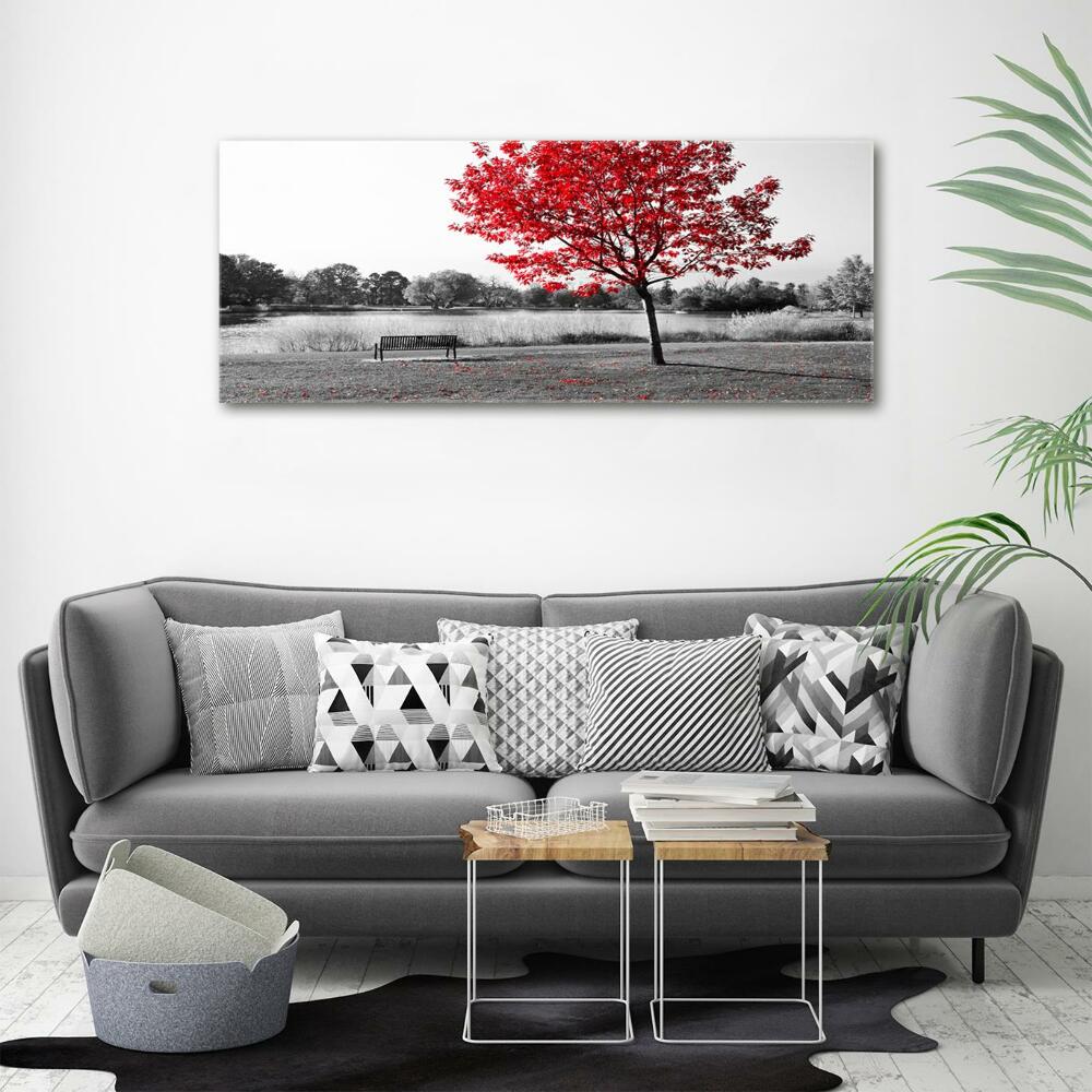 Tableau en verre Arbre rouge