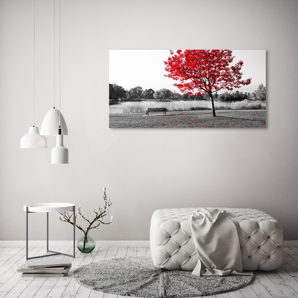 Tableau en verre Arbre rouge