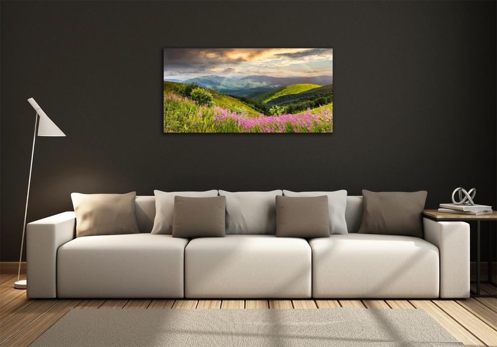 Tableau sur verre Paysage de montagne