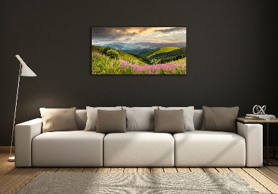 Tableau sur verre Paysage de montagne