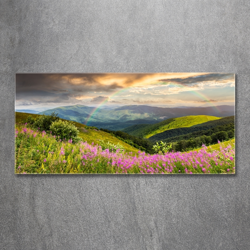 Tableau sur verre Paysage de montagne