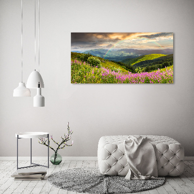 Tableau sur verre Paysage de montagne