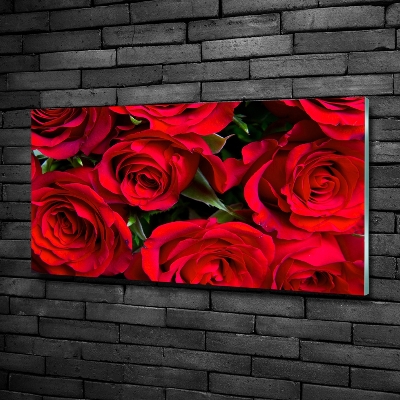 Tableau en verre Roses rouges