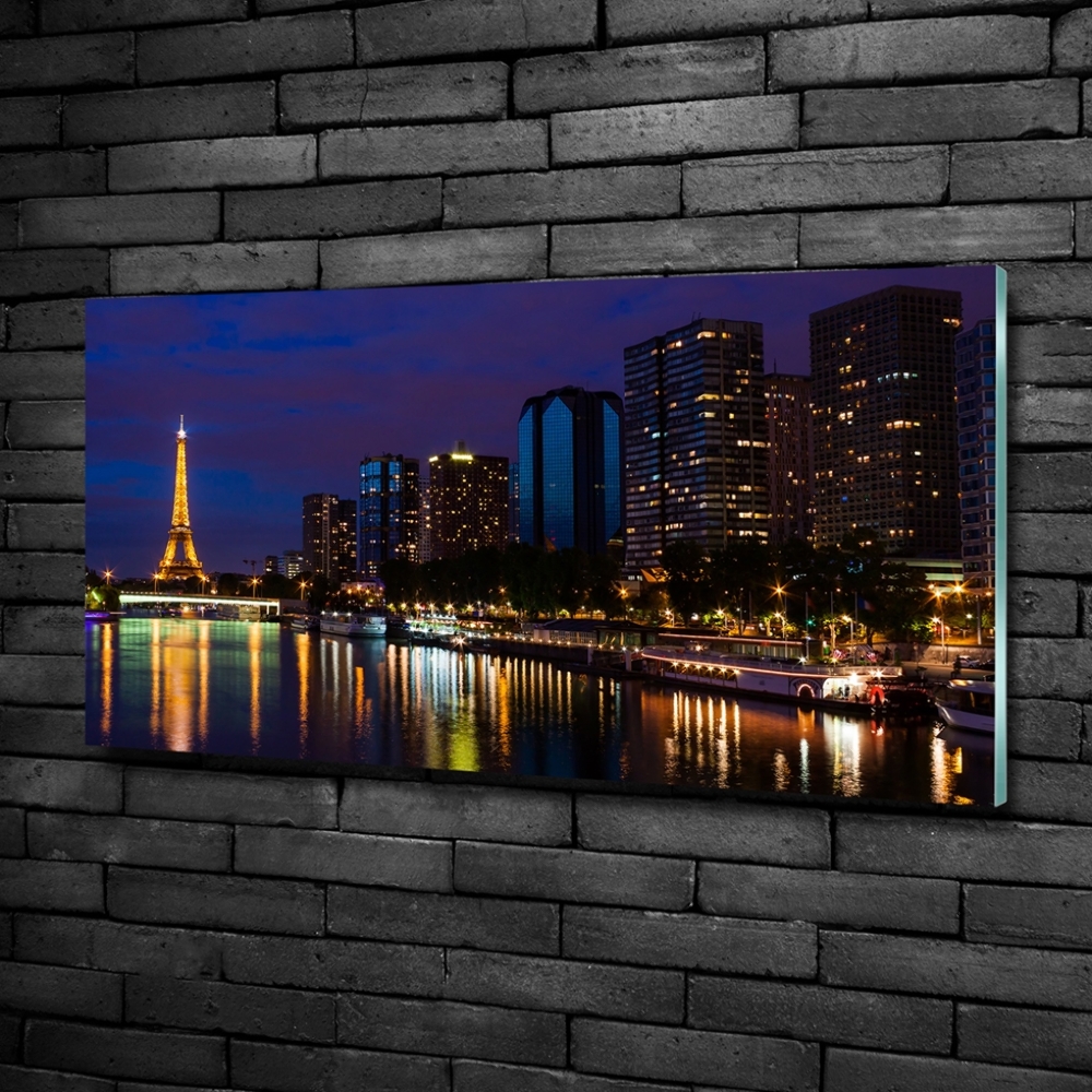 Tableau sur verre Paris la nuit