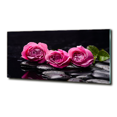 Tableau imprimé sur verre Roses roses